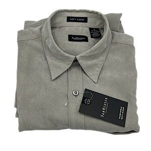 Men's Shirt 15-15 1/2 in Medium Long Sleeve NWT Sueded Neutral